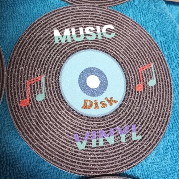 Colorful Music Vinyl Coaster Set Of 6 - Picture 5 of 8